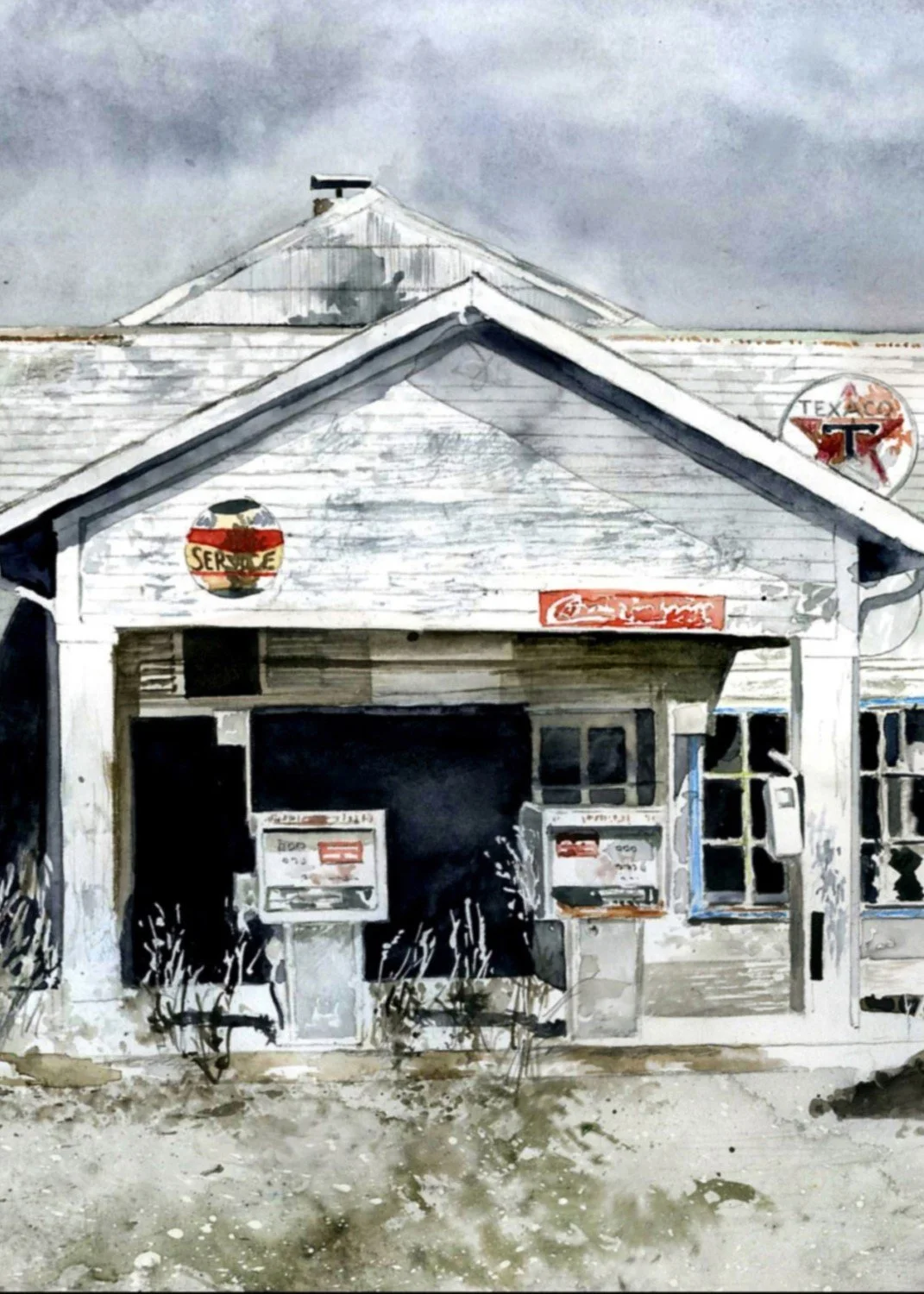 額装品/Watercolor of the Texaco/アルネ ヤコブセン Watercolor